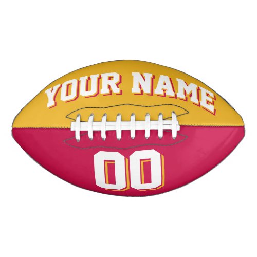 BICOLORED Gold And Crimson Red Custom Football