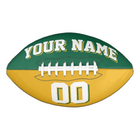 Bicolored Green And Gold Custom Football