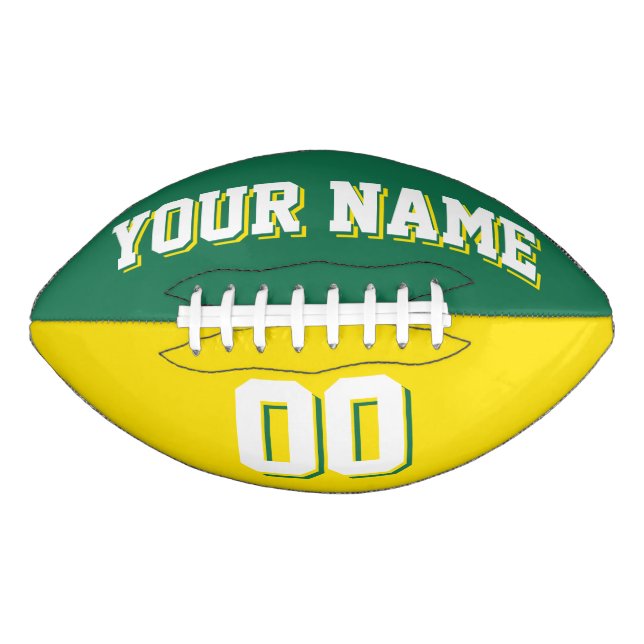 BICOLORED Green And Yellow Custom Football (Front)