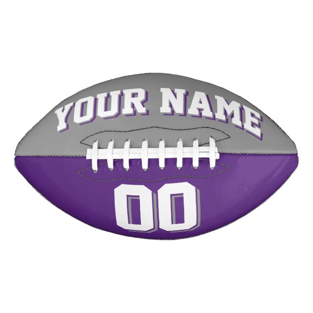 BICOLORED Grey And Purple Custom Football (Front)