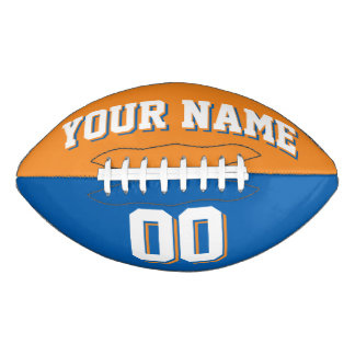 BICOLORED Light Orange And Blue Custom Football