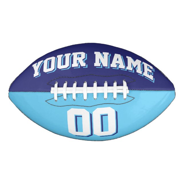 BICOLORED Navy And Light Blue Custom Football (Front)