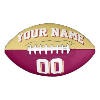 Bicolored Old Gold And Burgundy Custom Football by Custom_Footballs at Zazzle
