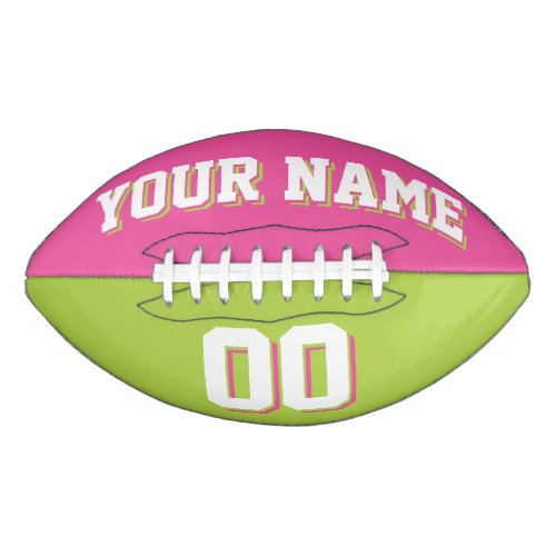 BICOLORED Pink And Lime Green Custom Football