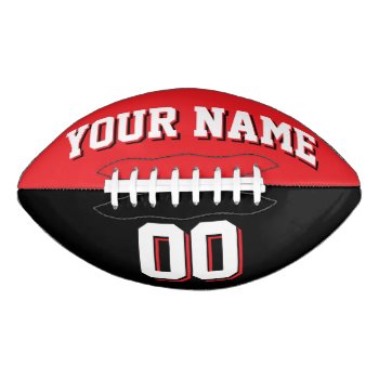 Bicolored Red And Black Custom Football by Custom_Footballs at Zazzle