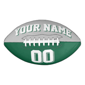 BICOLORED Silver Gray And Green Custom Football
