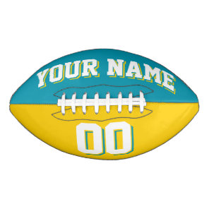 BICOLORED Teal And Golden Yellow Custom Football