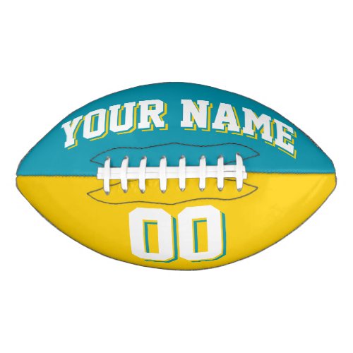 BICOLORED Teal And Golden Yellow Custom Football