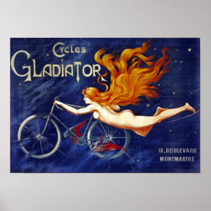 Bicycle Advertising Vintage Cycles Gladiator Poster