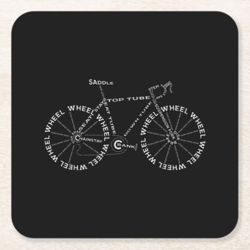 Bicycle Amazing Anatomy Cycling Square Paper Coaster