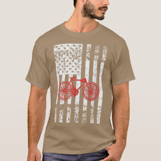 Bicycle American Flag 4th of July Patriotic T-Shirt