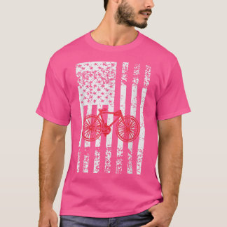 Bicycle American Flag 4th of July Patriotic  T-Shirt