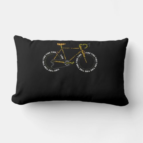 Bicycle Anatomy   Cute Cycling Is Life  Gift Lumbar Pillow