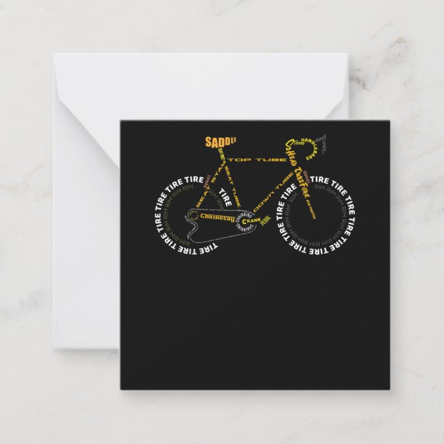 Bicycle Anatomy   Cute Cycling Is Life  Gift Note Card (Front)