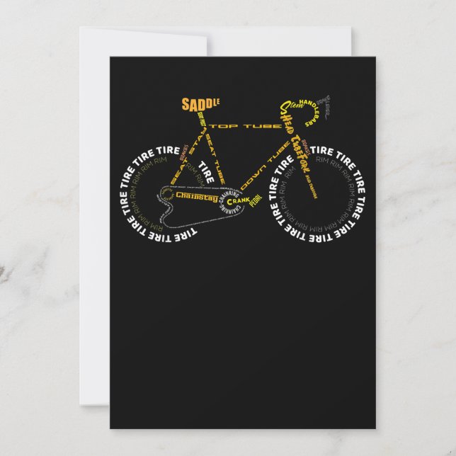 Bicycle Anatomy   Cute Cycling Is Life  Gift Note Card (Front)