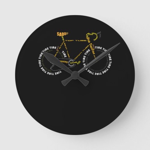 Bicycle Anatomy   Cute Cycling Is Life  Gift Round Clock