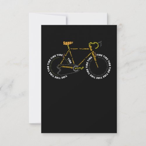 Bicycle Anatomy   Cute Cycling Is Life  Gift RSVP Card