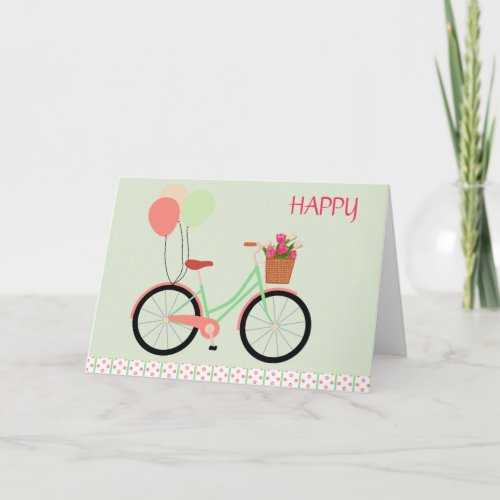 Bicycle and Balloons Birthday Card