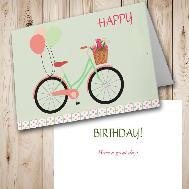 Bicycle and Balloons Birthday Card (Creator Uploaded)