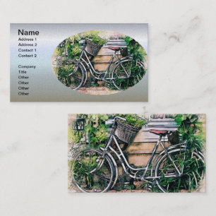 Bicycle and Basket in the Garden Business Card
