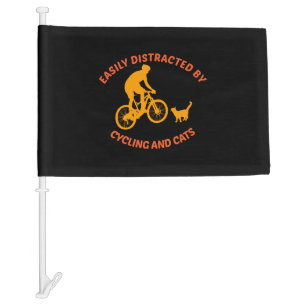 bicycle and cat car flag