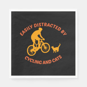 bicycle and cat napkins