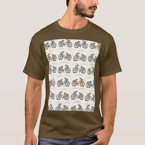bicycle and cloud pattern 2  Graphic  T_Shirt