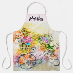 Bicycle and flowers apron