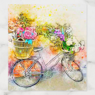 Bicycle and flowers envelope liner