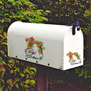 Bicycle and flowers mailbox sticker