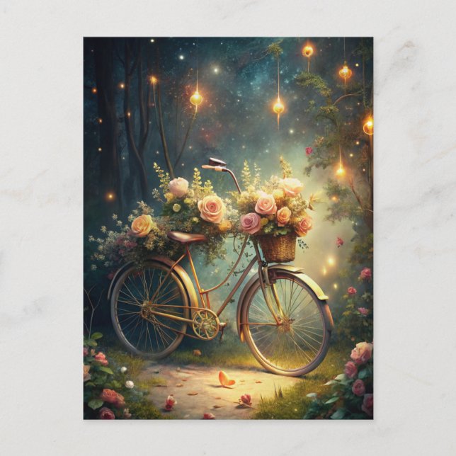 Bicycle and Flowers Postcard (Front)
