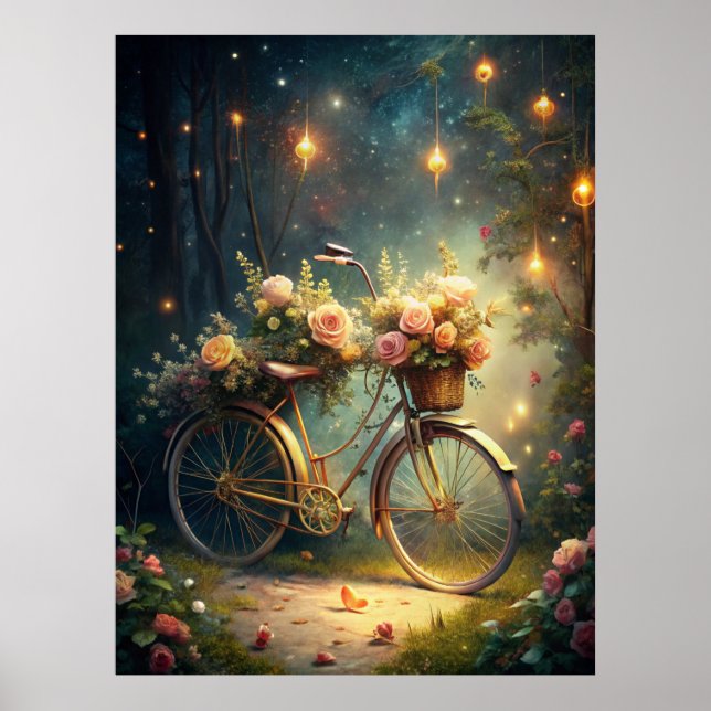 Bicycle and Flowers Poster (Front)