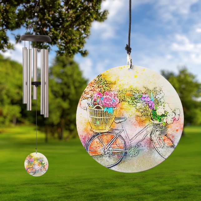 Bicycle and flowers  wind chime  (Outdoor)