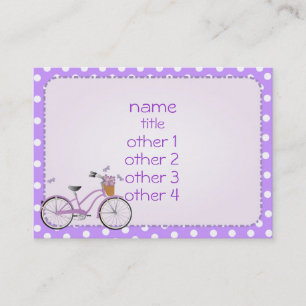 Bicycle and Purple Polka Dots Business Card