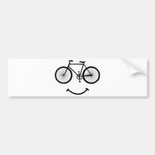 Bicycle and Smile T-Shirt Bicycling Tee Shirt Blac Bumper Sticker
