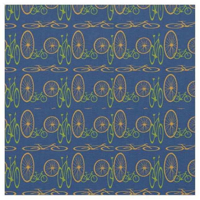 Bicycle and wheel pattern. fabric (Close Up)