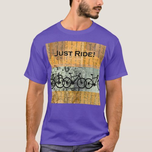 Bicycle Art Collage Vintage Text Design  T_Shirt