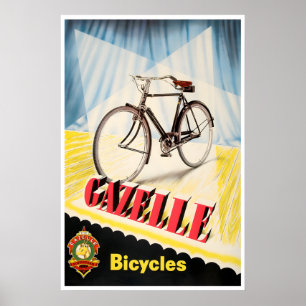 Bicycle Art Cycling Poster Gazelle Bikes Prin