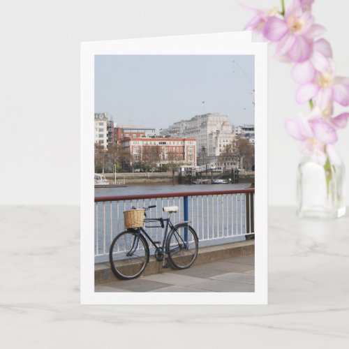 Bicycle at the River Thames London Card