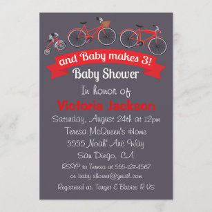 Bicycle Baby Shower Invitation
