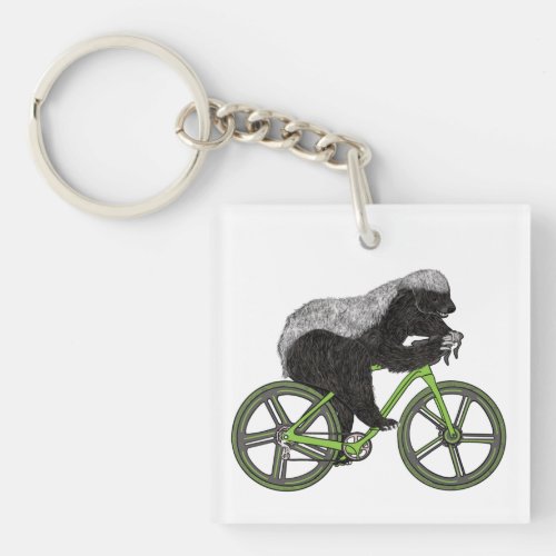 Bicycle badass Honey Badger  Keychain