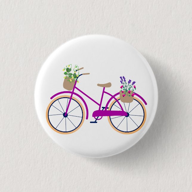 Bicycle, Basket, Flowers Button (Front)