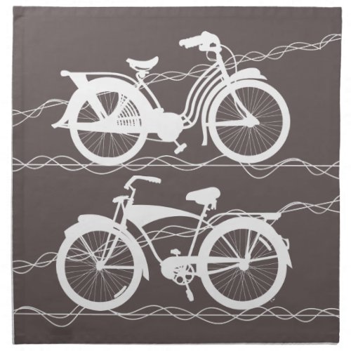Bicycle Bicycle White Cloth Napkin