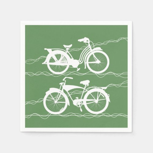 Bicycle Bicycle White Napkins