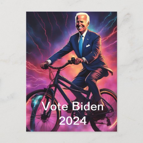 Bicycle Biden 2024 Postcard