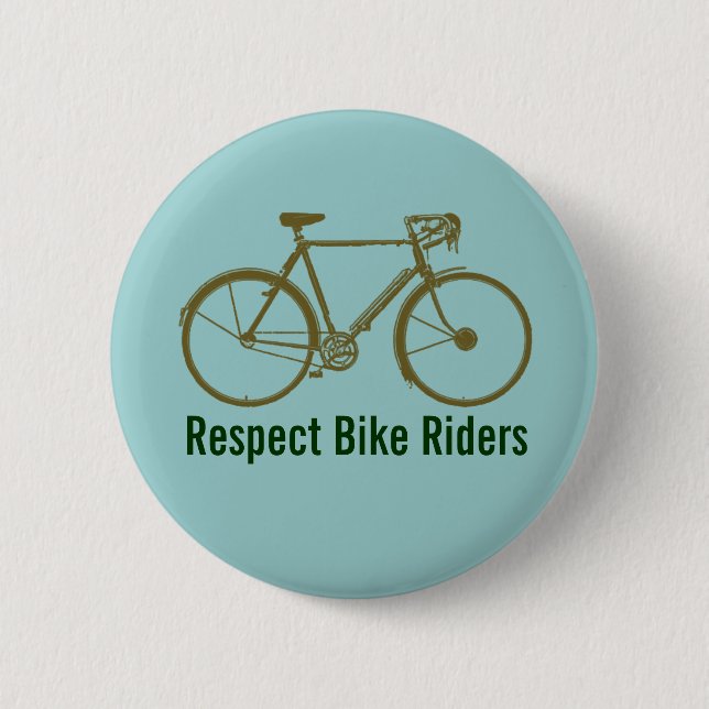 bicycle = bike = biking . nice pinback button (Front)