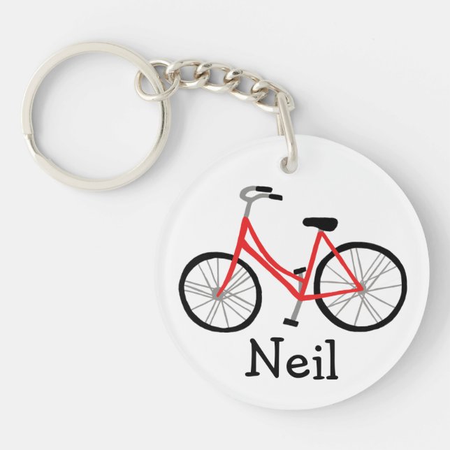 Bicycle Bike Cycle CUSTOM  Keychain (Front)