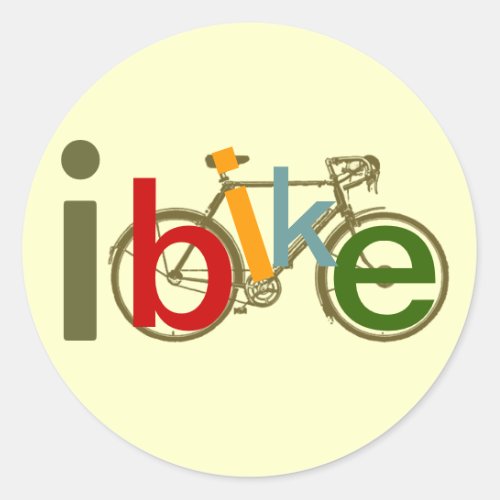bicycle  bike  cycling nice classic round sticker
