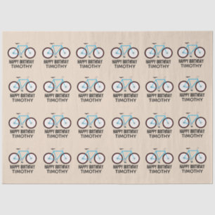 Bicycle Bike Design Birthday Custom Name Tissue Paper