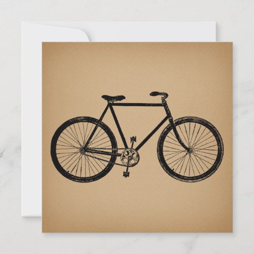 Bicycle Bike Illustration Vintage Brown Cycling Card